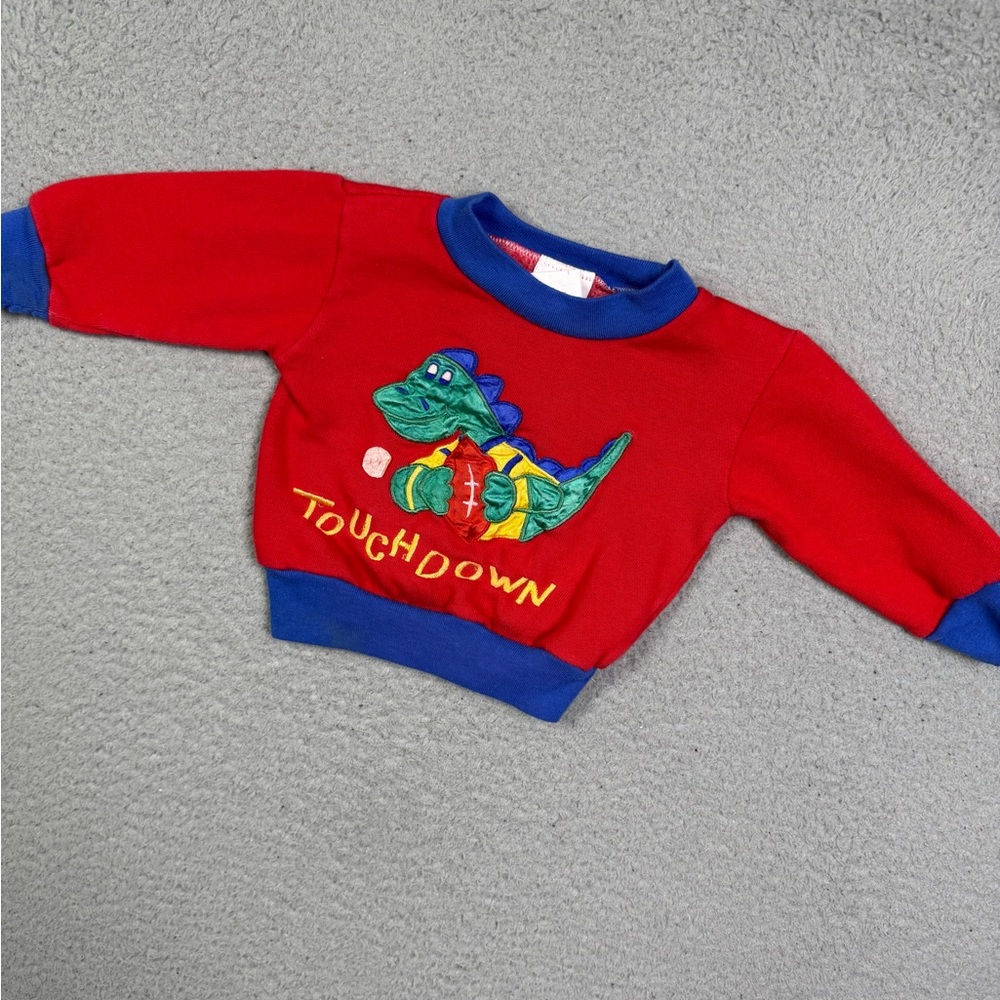 Kids vintage 90s dinosaur touchdown sweatshirt